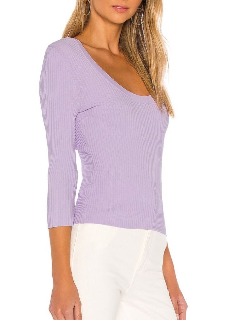 A.L.C. Brandon Ribbed Knit Sweater Top in Chuckoo Lilac Size Small
